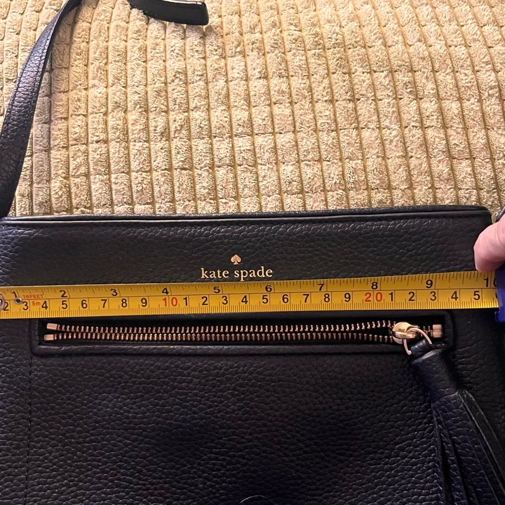 Kate Spade Black Leather Messenger Bag with Tassel - Picture 6 of 6